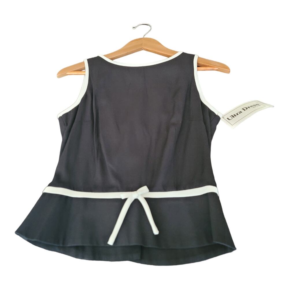 Ultra Dress Blouse Women's Size 10 Black‎ Sleeveless Button NWT